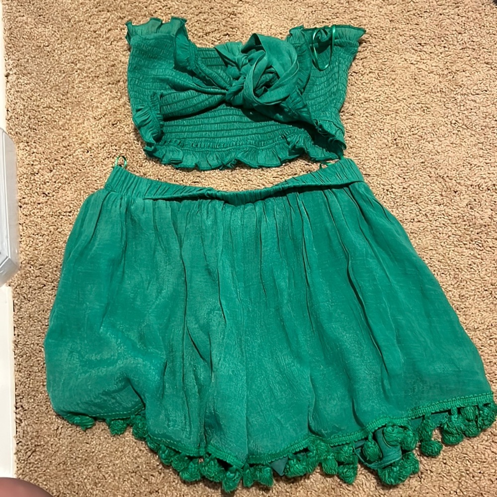 NIKKI LUND GREEN BANDEAU SET